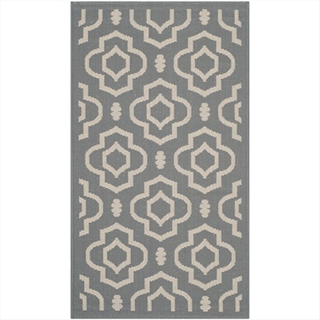 Safavieh 2 Ft. X 3 Ft. -7 In. Accent Indoor-Outdoor Courtyard- Anthracite And Beige- Machine Made Rug CY6926-246-2